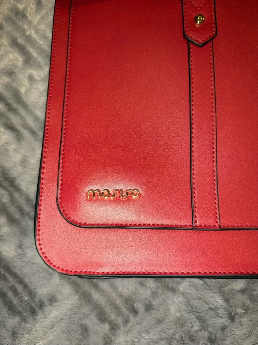 Red Structured Bow Accent Satchel Work/School Bag